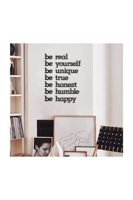 Black Be Real Be Yourself Wooden Mdf Decorative Graffiti - Swordslife