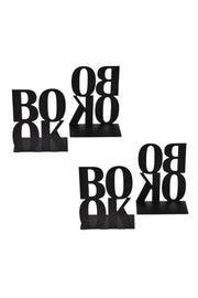 Black Book Text Patterned Model Book Support - Decorative Aesthetic Book Holder Set of 4 - Swordslife