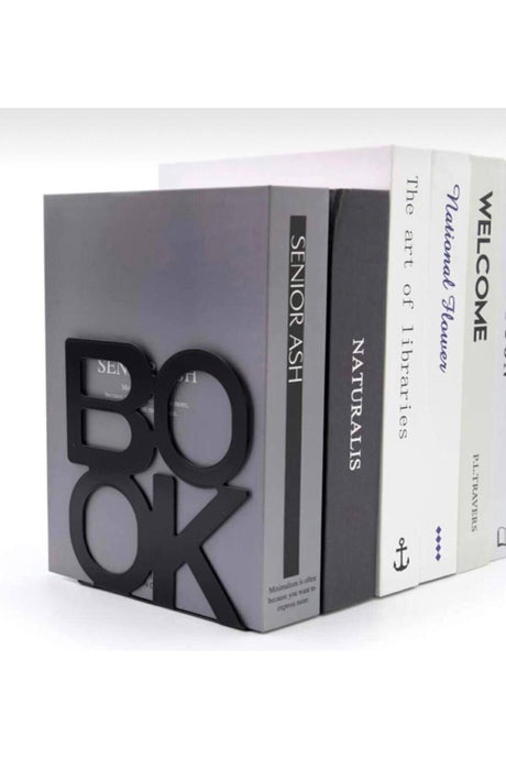 Black Book Text Patterned Model Book Support - Decorative Aesthetic Book Holder Set of 4 - Swordslife