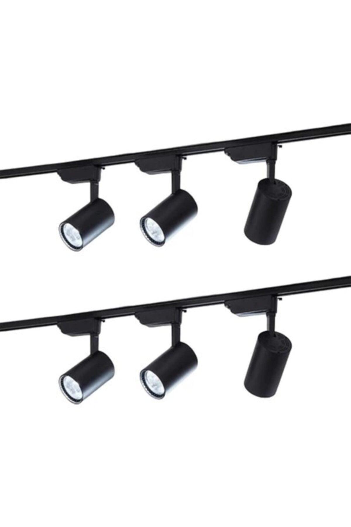 Black Case And Daylight 6 Pieces 360 Degree Rotating Led Rail Spot Lamp 2 Pieces 1 Meter Rail Fixture - Swordslife