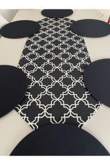 Black Classic Patterned Runner and 6 Supla Set - Swordslife