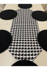 Black Crowbar Patterned Runner And Set Of 6 Suplas - Swordslife