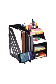 Black Document Rack Practical Desk Organizer