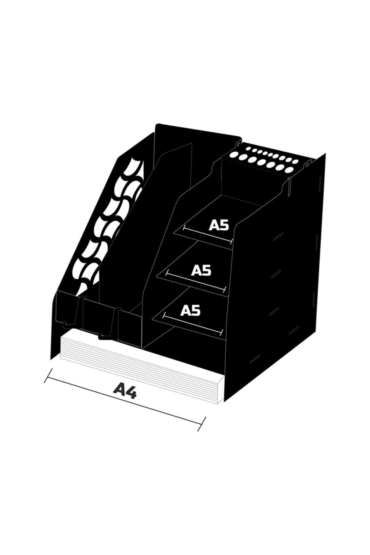 Black Document Rack Practical Desk Organizer