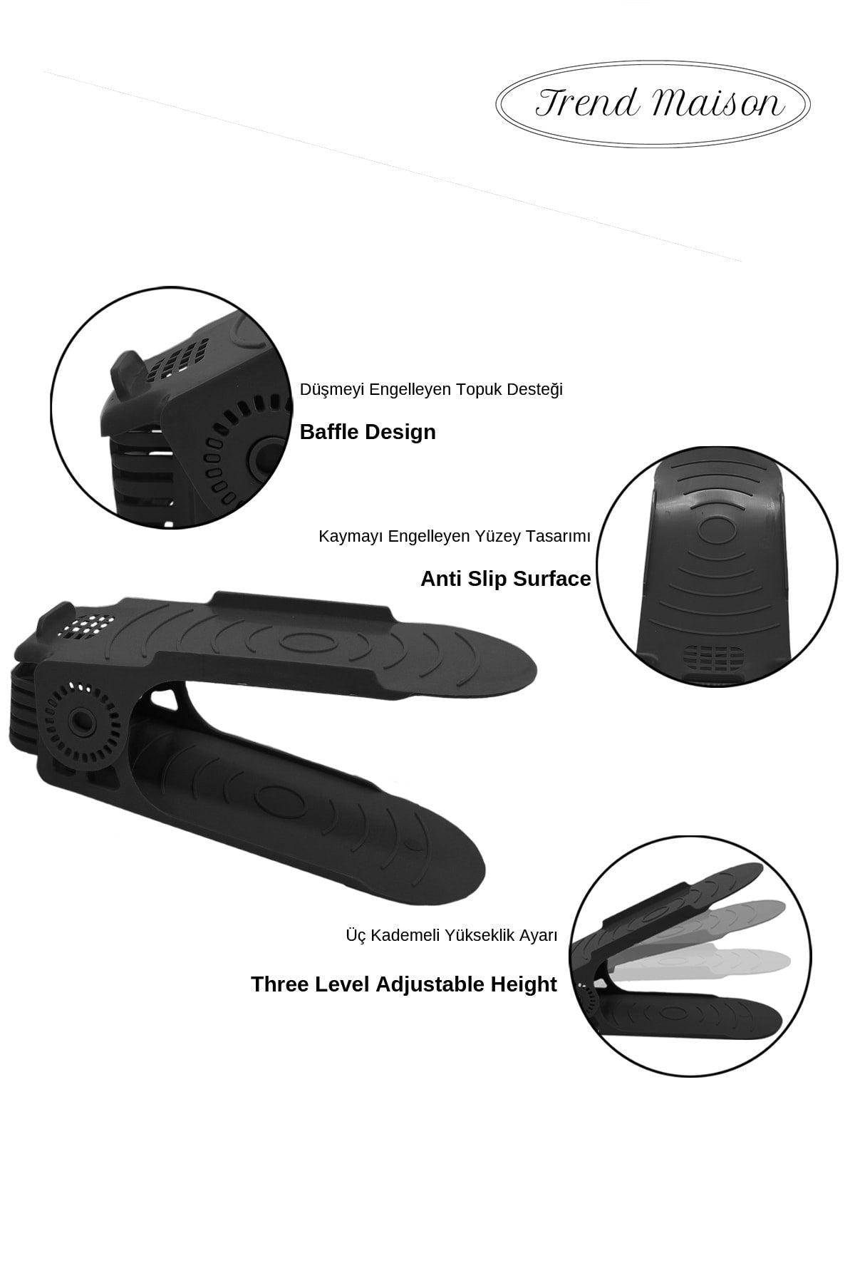 Black Height Adjustable Shoe Ramp 5 Pieces - Swordslife