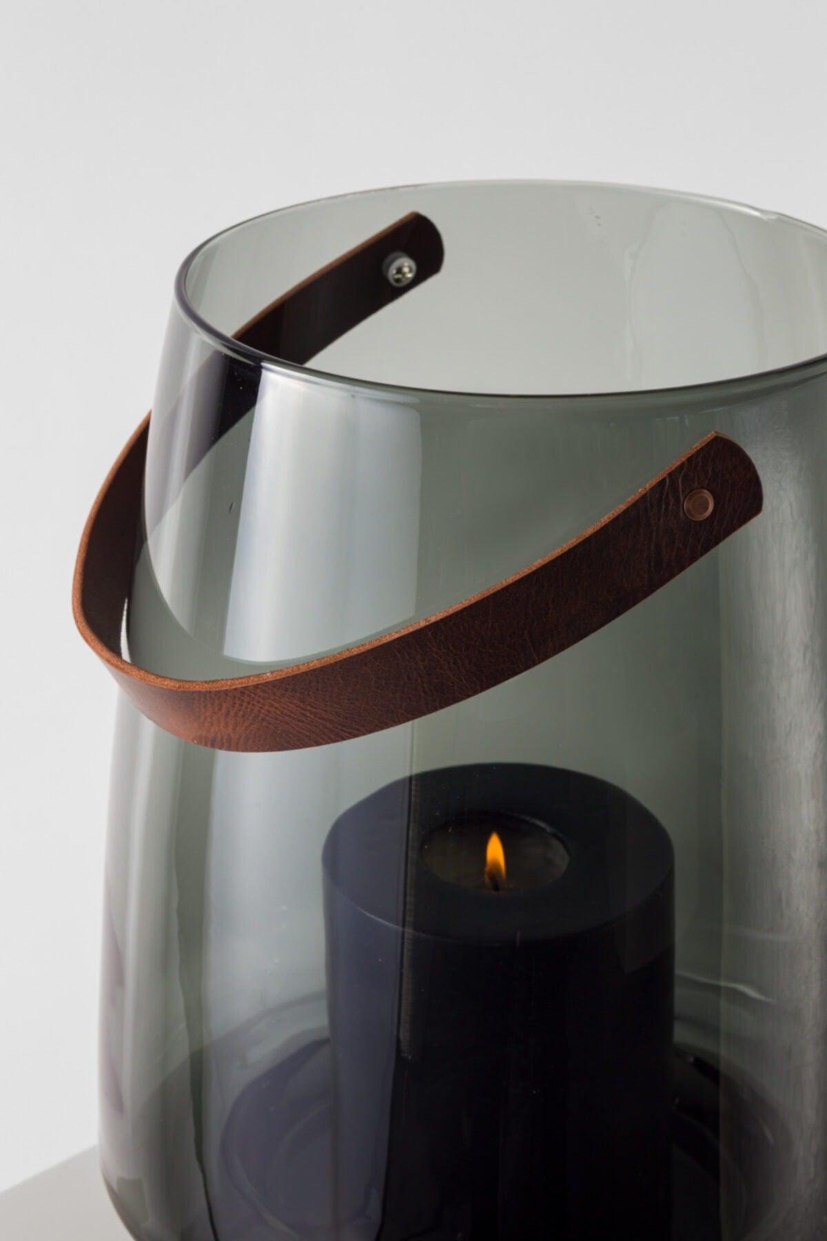Black Large Size Leather Candlestick - Swordslife