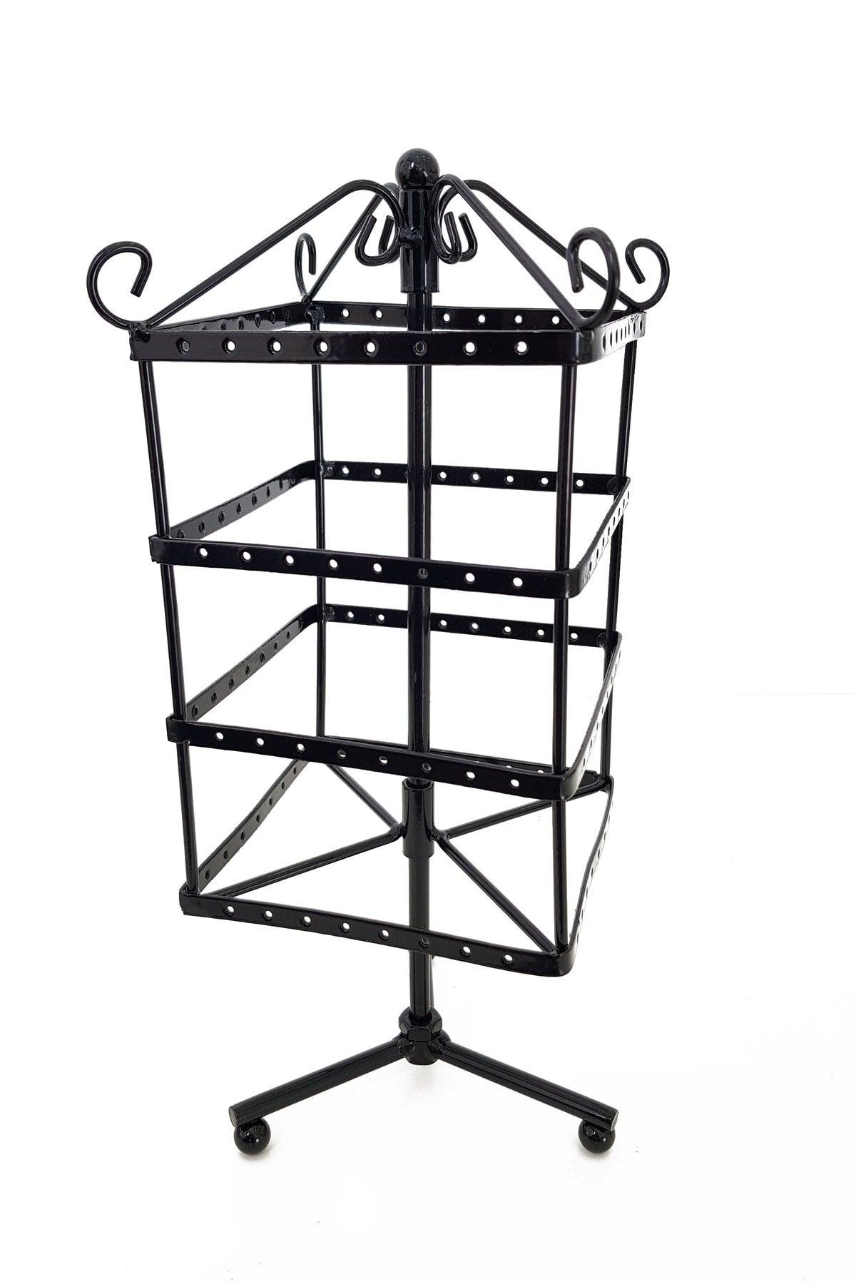 Black Metal 4 Tiers Rotating Ladies Earring Stand