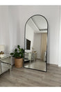 Black Metal Framed 180x80 Cm Oval Footed Full Length Mirror - Swordslife