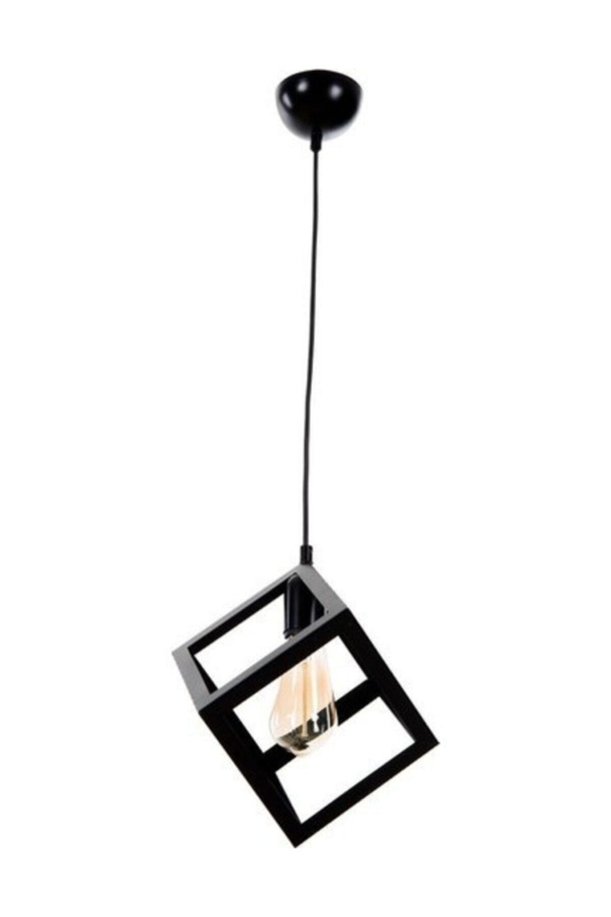 Black Modern Design Cube Single Pendant Chandelier - Swordslife