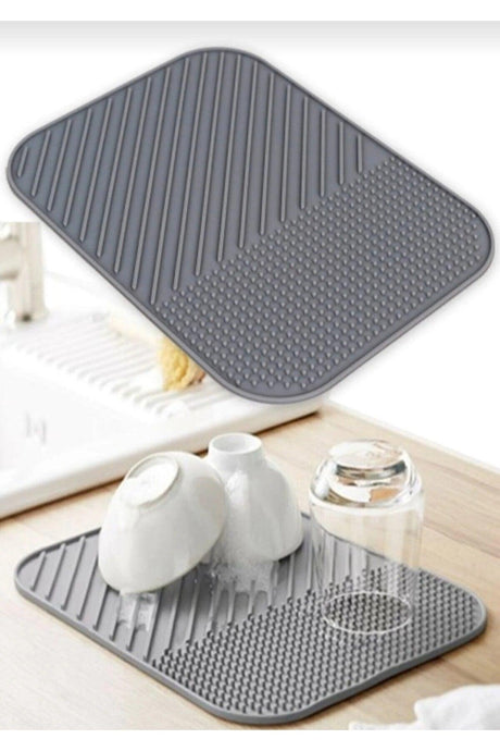 Black Or Gray Anadolu Saray Çarşı Silicone Dish Drying Mat Dish Rack - Swordslife