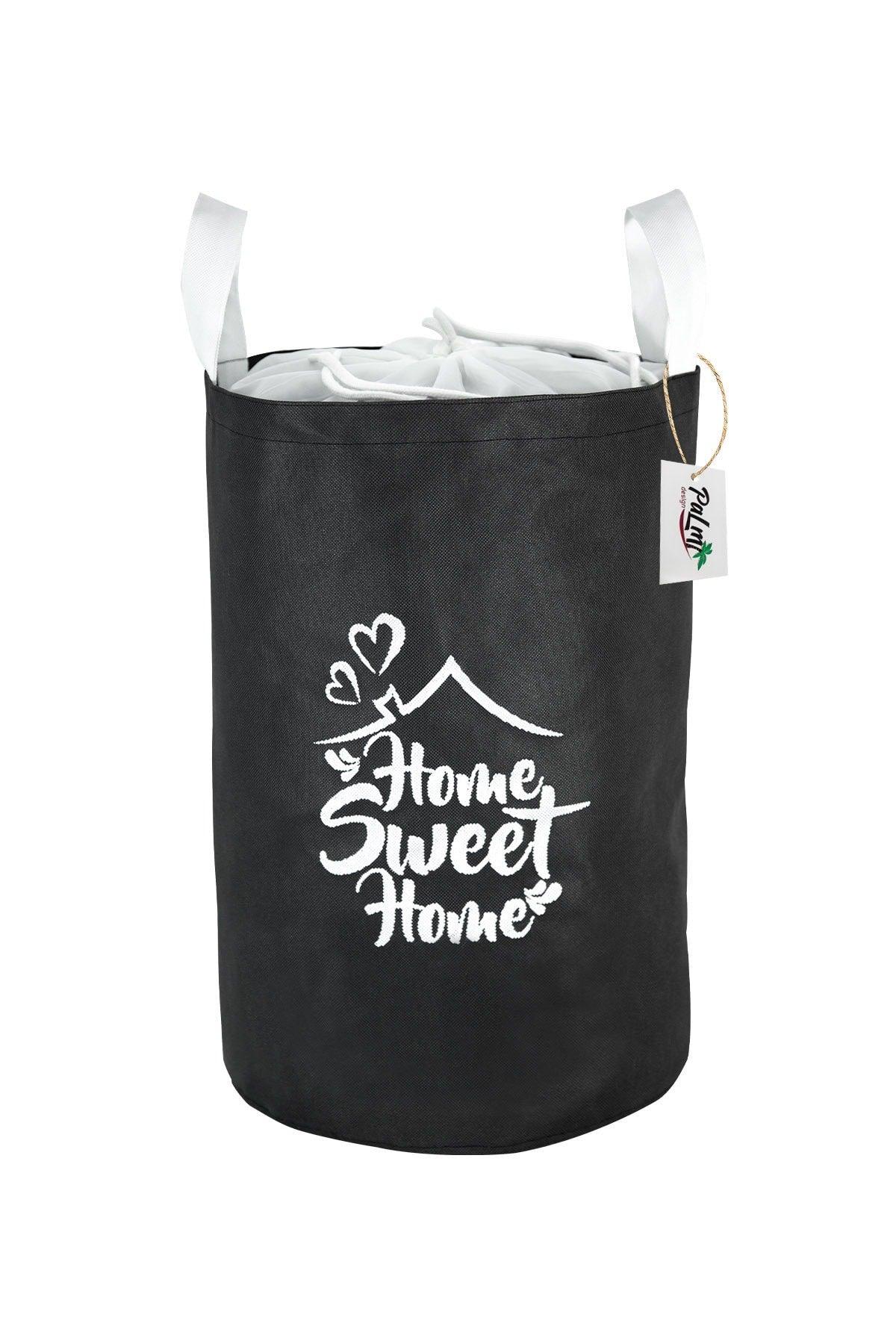 Black Portable Printed Laundry Basket - Swordslife