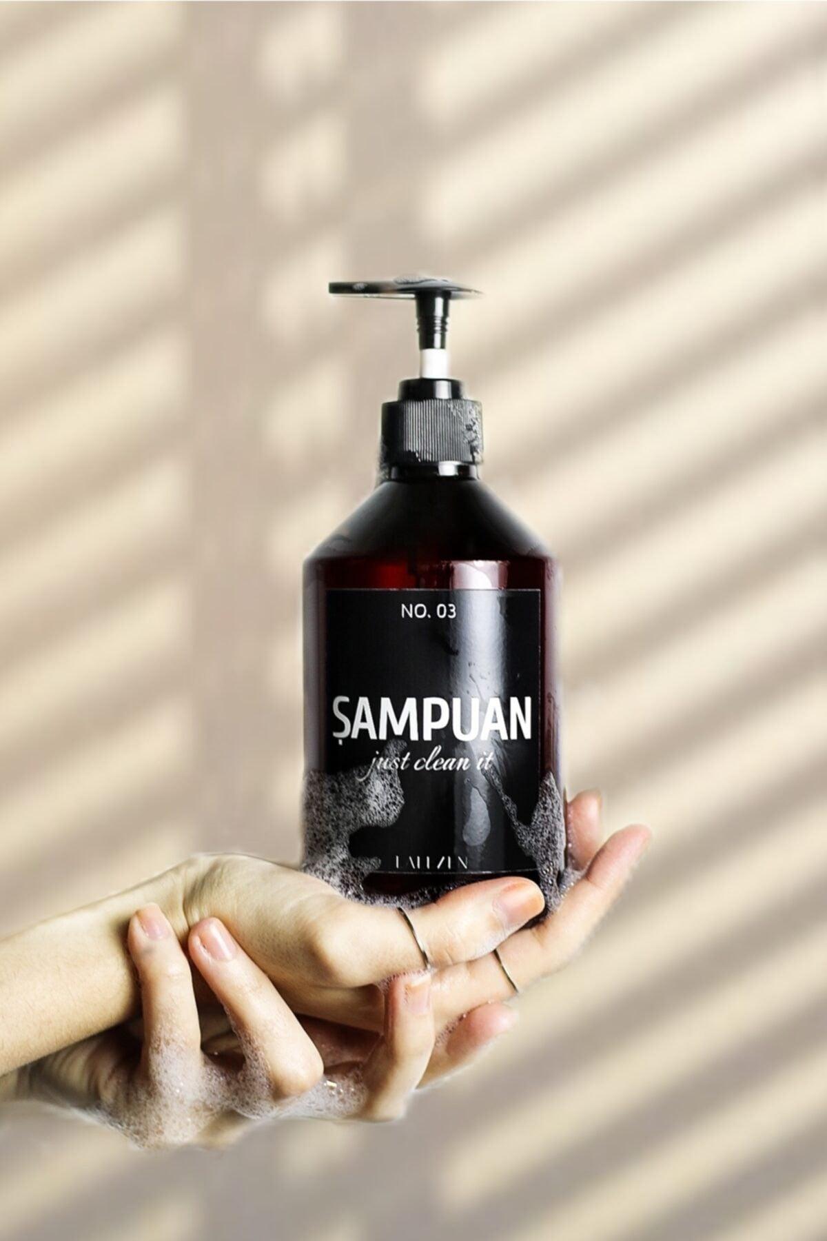 Plastic 500 Ml Amber Bottle With Black Shampoo Label - Swordslife