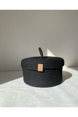 Black Small Size Multi-Purpose Basket with Lid