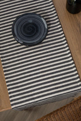 Black Striped Linen Fabric 42x150 Cm Runner Table Cloth - Swordslife