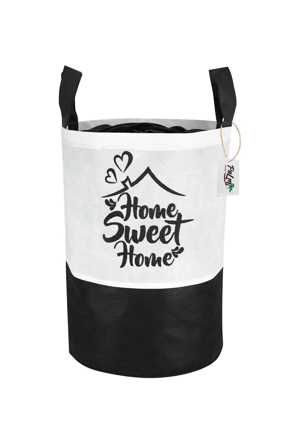 Black and White Portable Printed Laundry Basket - Swordslife