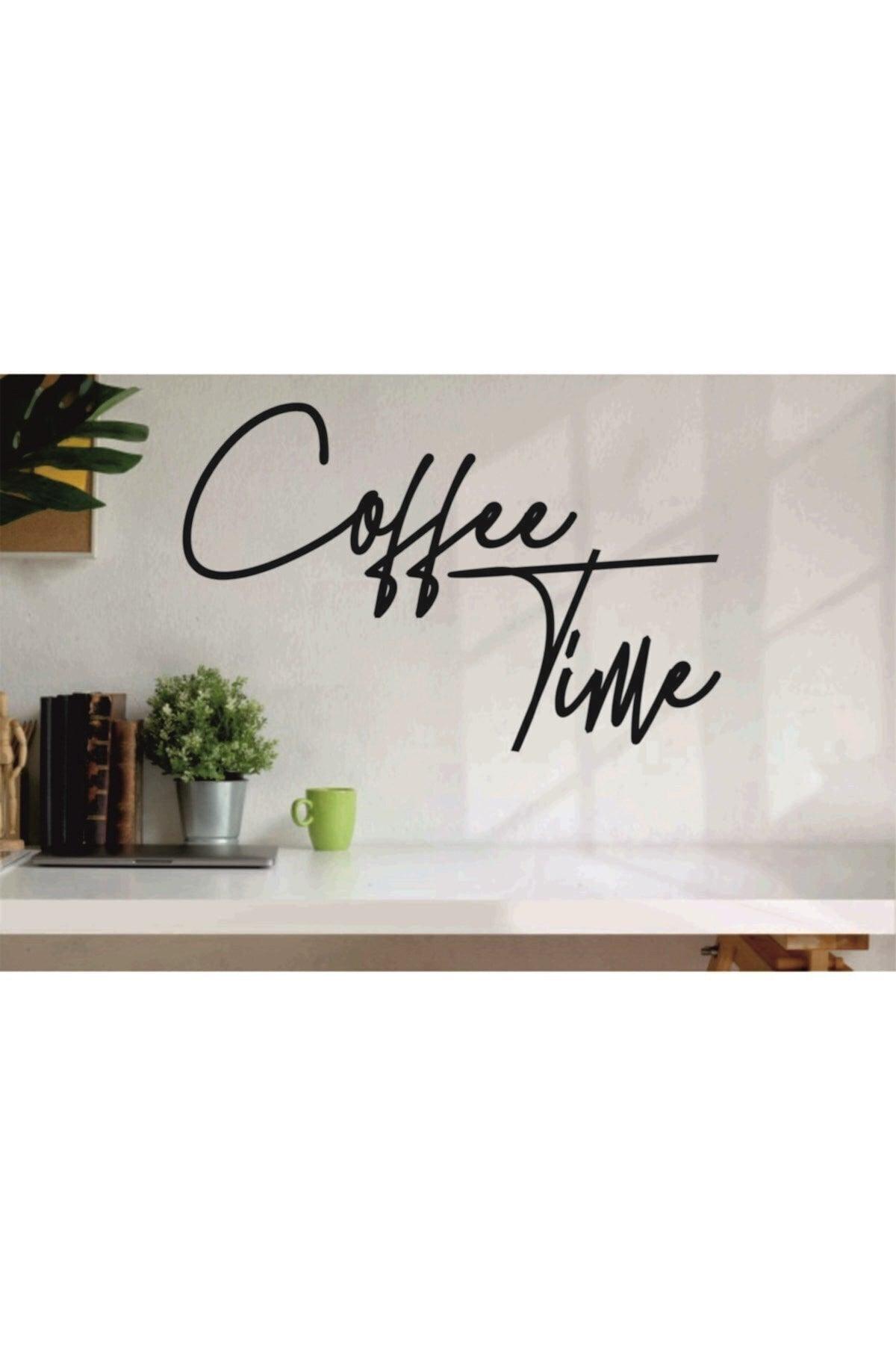 Black Wood Coffee Time Wall Decor - Kitchen Concept Coffee Corner Home Decoration 45x30cm Table - Swordslife