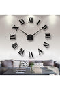 Black Wooden 3d Roman Numeral Wall Clock Roman Black - Swordslife