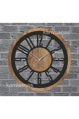 Black Wooden Large Modern Wall Clock, Wooden Silent Mechanism Wall Clock, Number Wall Clock - Swordslife