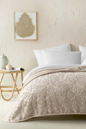 Blatt Emboss Double Blanket - Ecru - Swordslife
