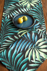 Blue Green Leafy Duck Fabric Runner/table Cover - Swordslife