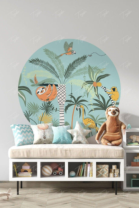 Blue Round Circle Wall Sticker - Swordslife