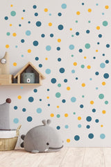Big and Small Round Shape Wall in Blue Tone