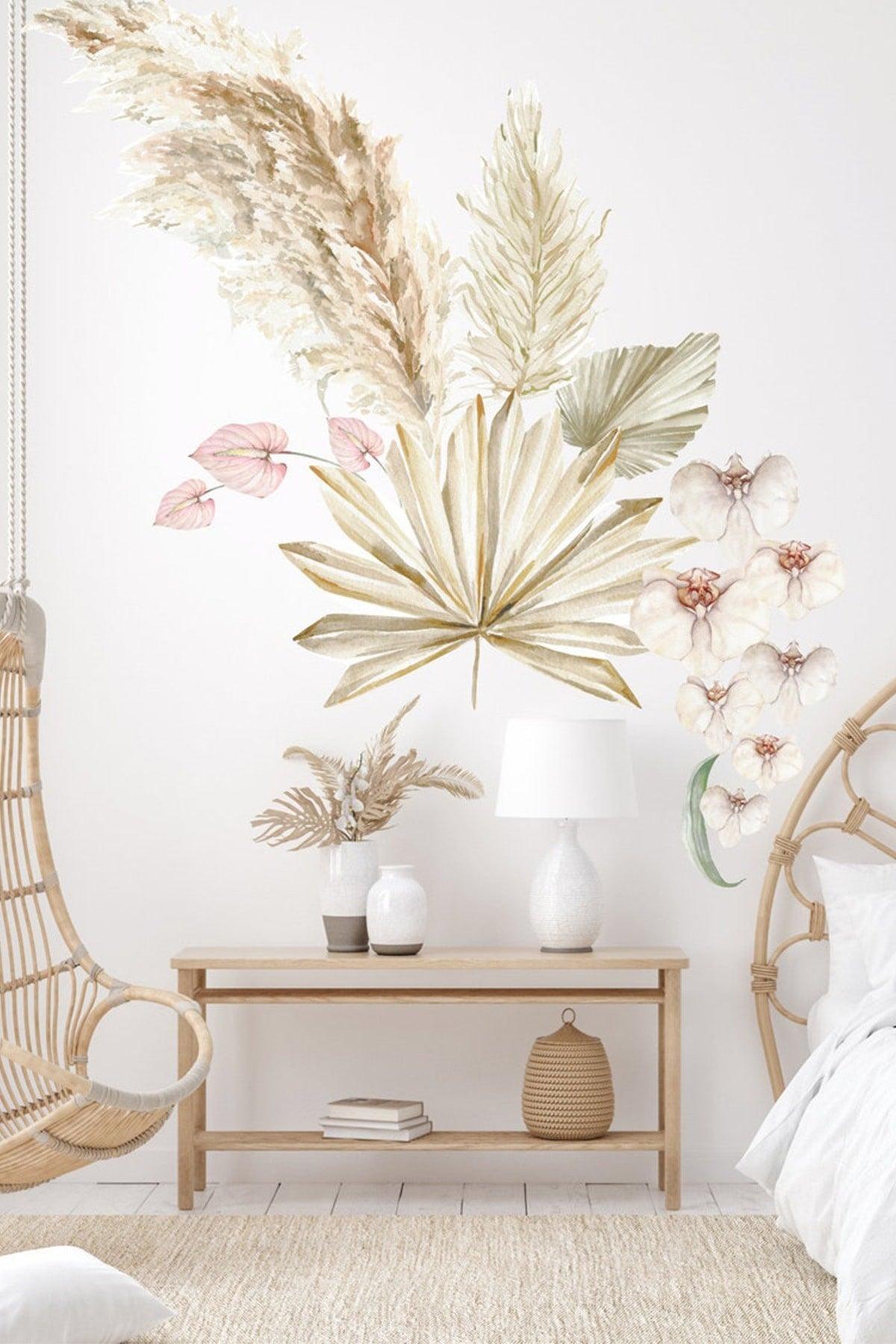 Bohemian Vintage Flowers Wall Sticker Set - Swordslife
