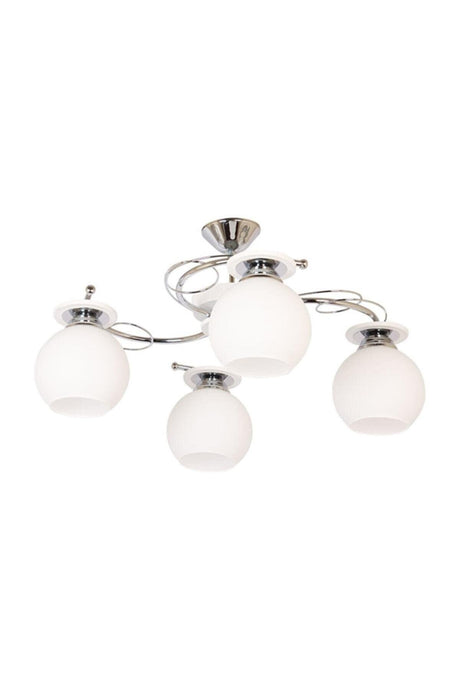 Bolivar Chrome Color White Glass 4-Set Chandelier - Swordslife