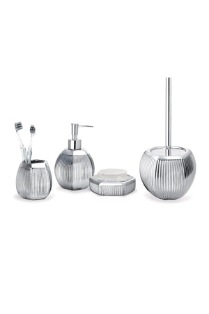 Bonar 4 Piece Bath Set - Silver - Swordslife