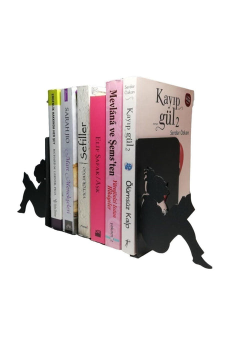 Stylish And Decorative Metal Book Holder With Reading Girl Figure, Book Support - Swordslife