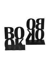 Book Written Metal Book Support - Book Holder - Home and Office Decorative Accessories (Set of 2) Black - Swordslife