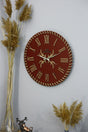 Claret Red Wooden Straw Thread Wall Clock 50 Cm/innovator Series - Swordslife