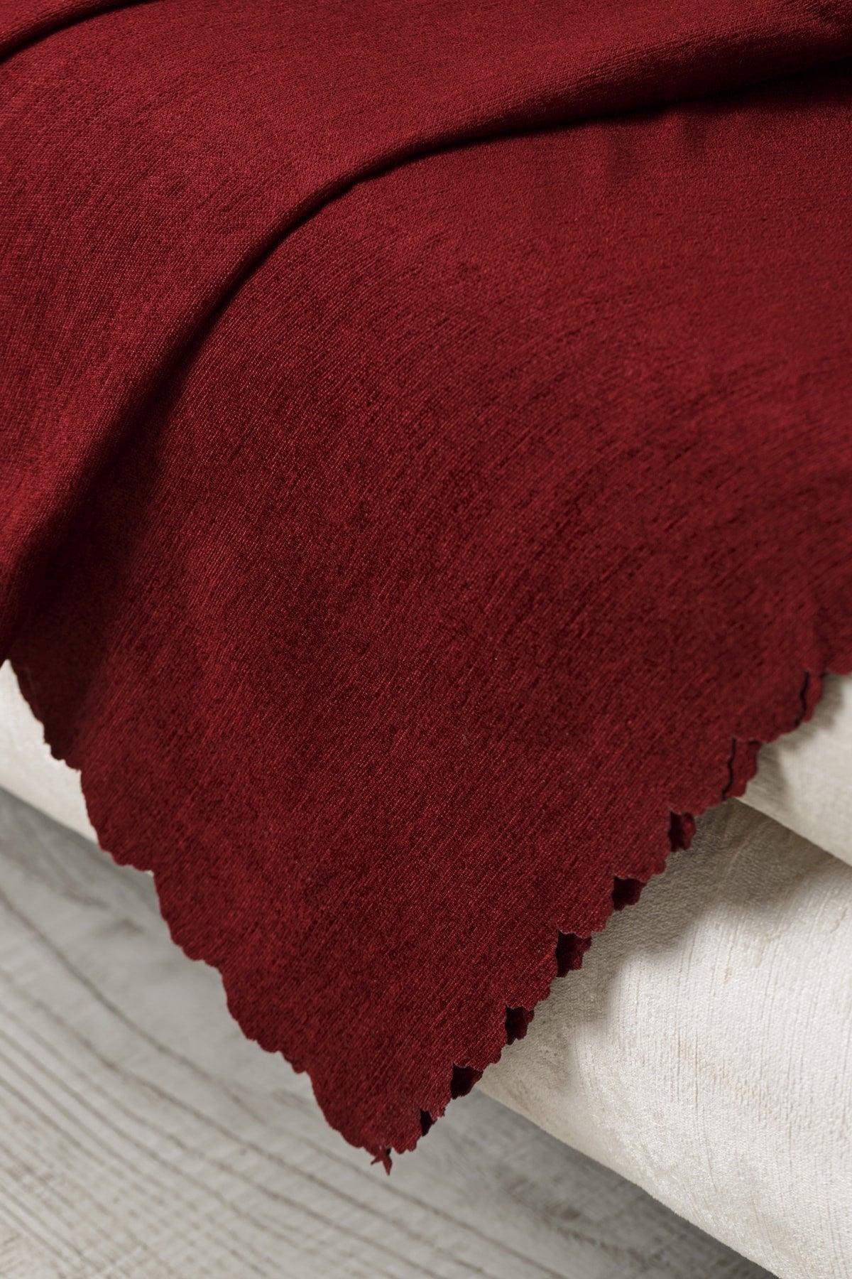 Claret Red Chenille Double Sided Sofa Bed Seat Cover - Swordslife