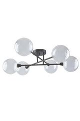 Boston 6-Piece Black Chandelier with Transparent Glass - Swordslife