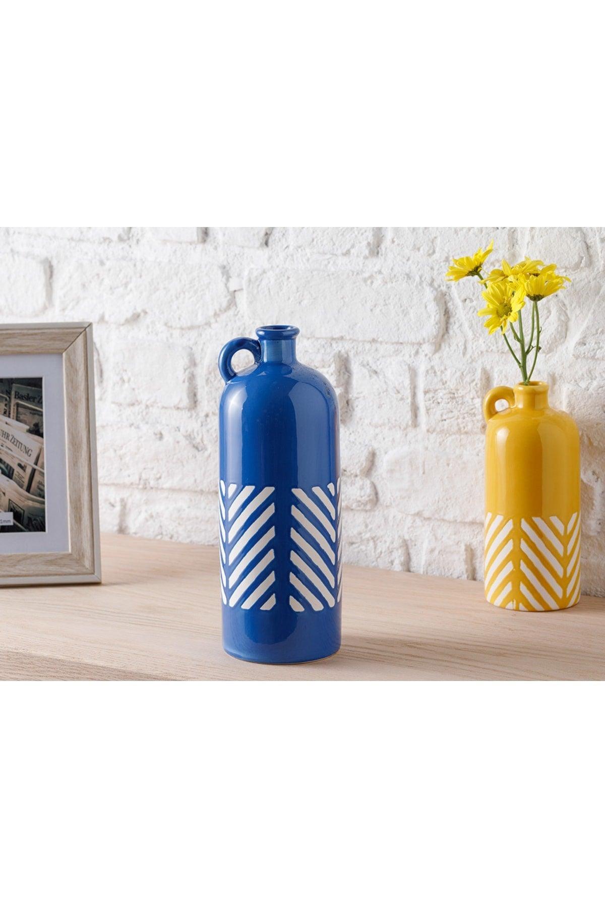 Bottle Vase 10x10x27 Cm Navy Blue - Swordslife