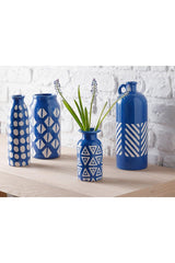 Bottle Vase 10x10x27 Cm Navy Blue - Swordslife