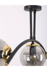 Bow Black 3 Lamp Smoked Glass Chandelier - Swordslife