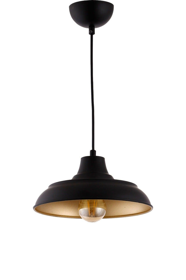 Bow Rolled Black Gold Single Pendant Lamp Chandelier - Çakır Chandelier - Swordslife