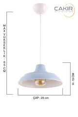 Bow Rolled Blue Single Pendant Lamp Chandelier - Çakır Chandelier - Swordslife