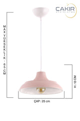 Bow Rolled Pink Single Pendant Lamp Chandelier - Çakır Chandelier - Swordslife