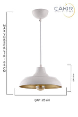 Bow Rolled White Gold Single Pendant Lamp Chandelier - Çakır Chandelier - Swordslife