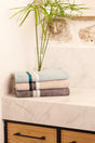 Stone Green 100% Cotton Patterned Bath Towel