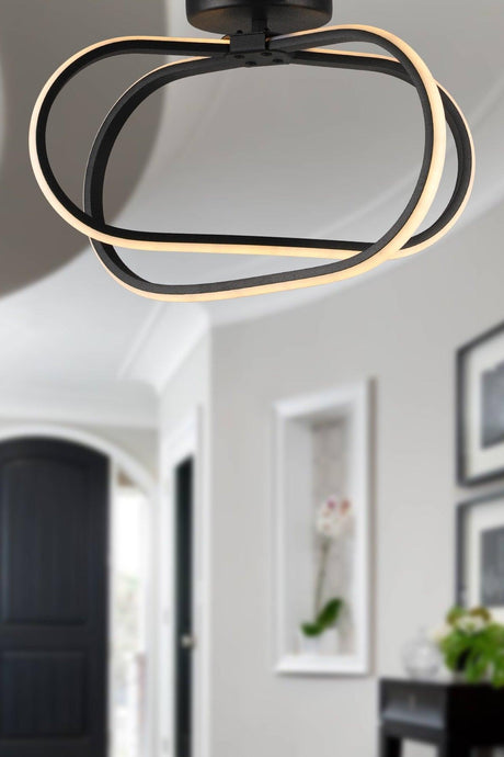 Lodge 3 Color Led Ceiling Mount Chandelier Black - Swordslife