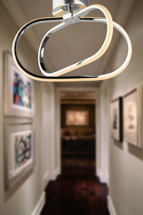 Loca 3 Color Led Ceiling Mount Chandelier Chrome - Swordslife