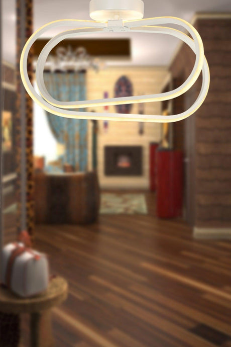 Lodge 3 Color Led Ceiling Mount Chandelier White - Swordslife