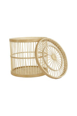 Box,bamboo, Bamboo Box with Round Lid, Small, Diameter:16cm. - Swordslife