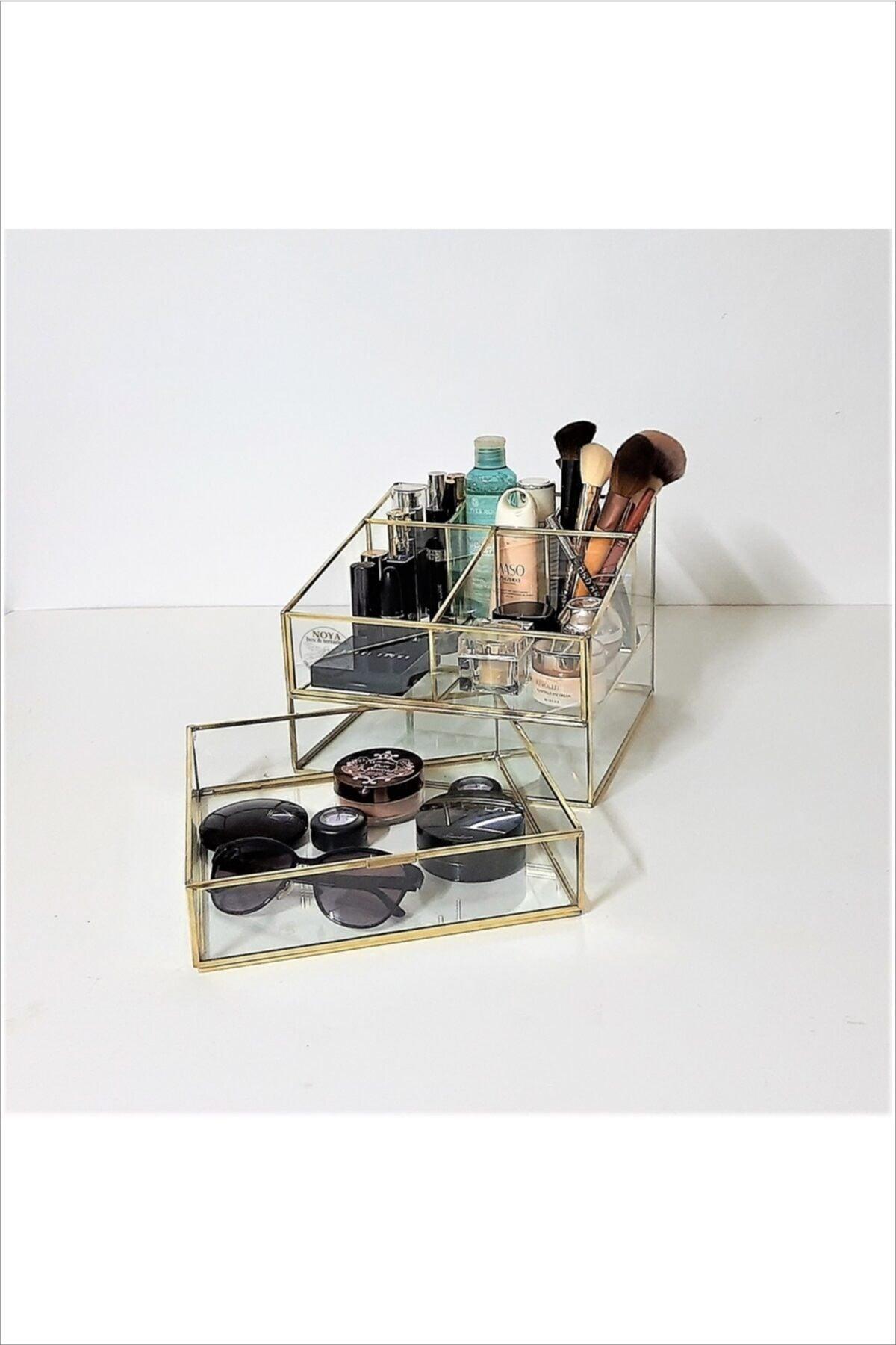 Brass Glass Large Size 4+1 Drawer