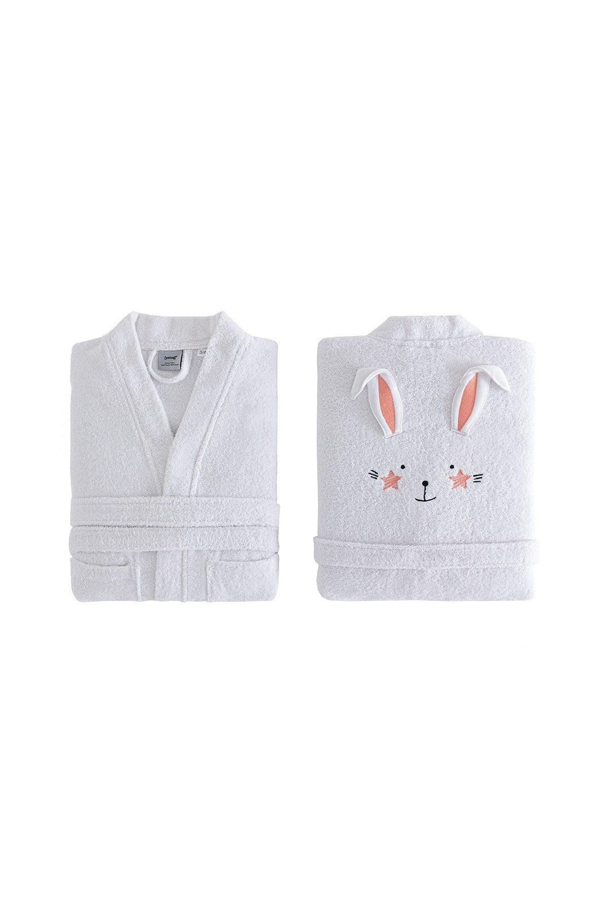 Bret Kimono Collar Bathrobe 100% Cotton Bathrobe Color Salmon And White 450 gr/m² - Swordslife