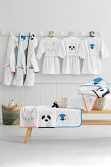 Bret Kimono Collar Bathrobe 100% Cotton Bathrobe Color Salmon And White 450 gr/m² - Swordslife
