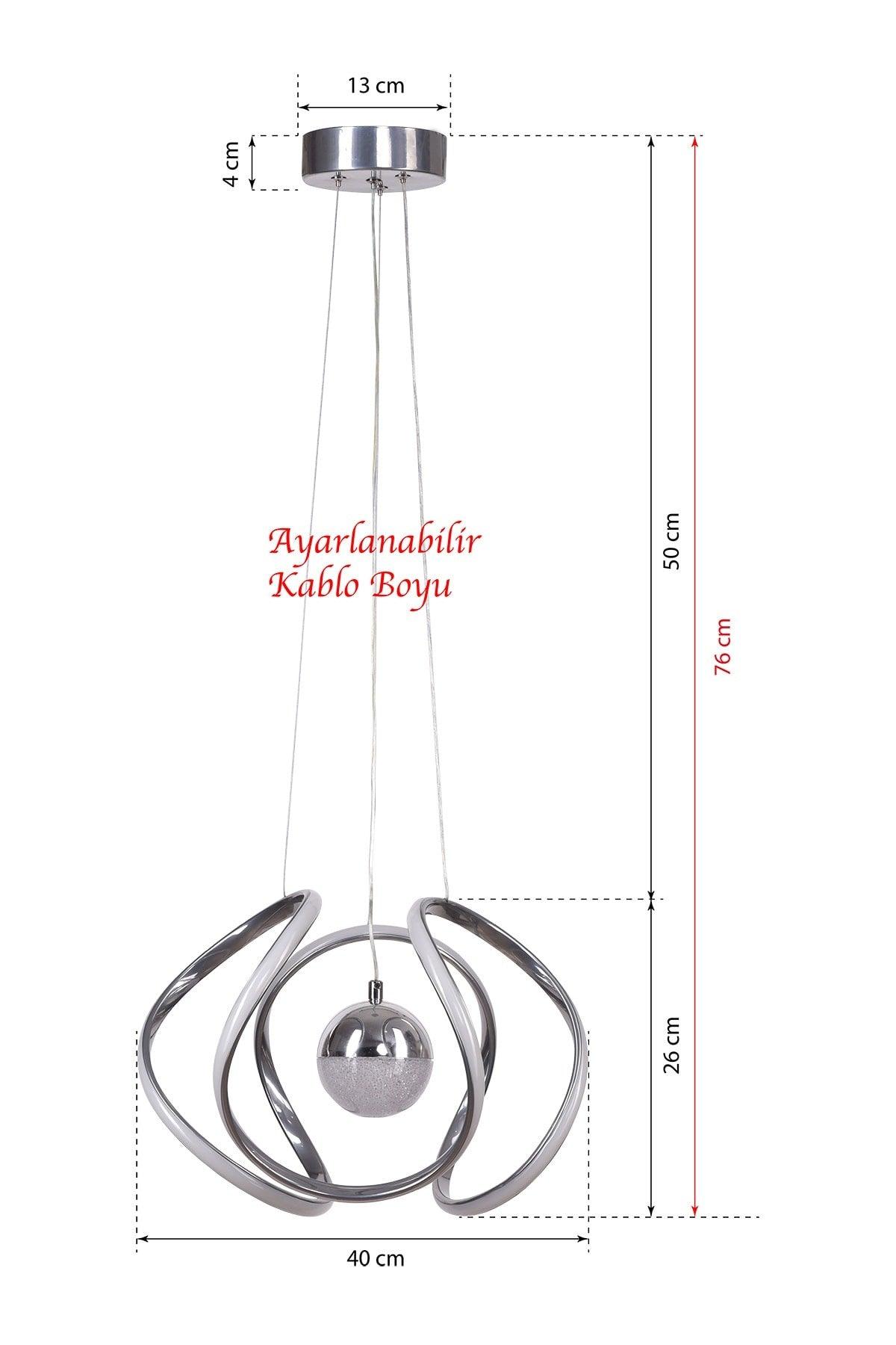 Bretzel Led Chandelier Silver - Swordslife
